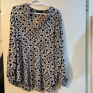 Cato Monochrome Abstract Pattern Blouse